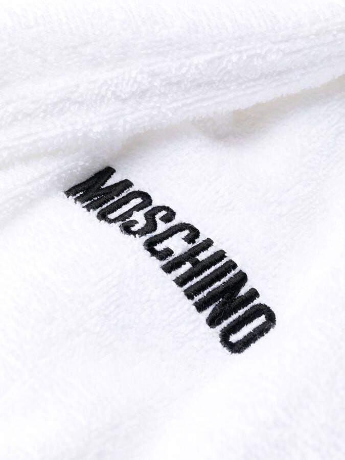 Moschino Avondjurk met geborduurd logo Wit