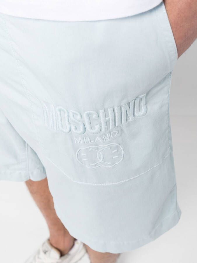 Moschino Shorts met geborduurd logo Blauw