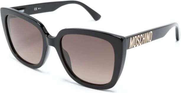 Moschino Eyewear Bril met logo Zwart