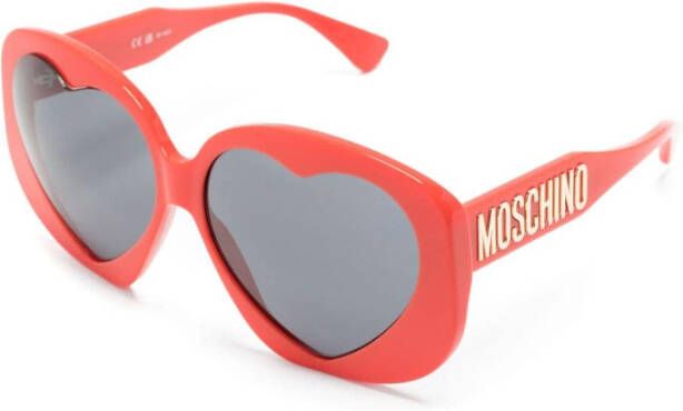 Moschino Eyewear Zonnebril met hartvormig montuur Rood