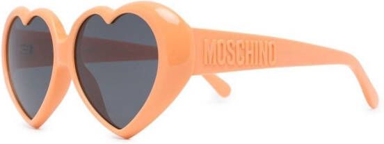 Moschino Eyewear Zonnebril met hartjes montuur Oranje