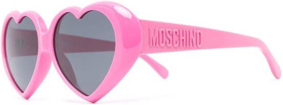 Moschino Eyewear Zonnebril met hartjes montuur Roze