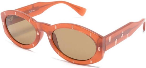 Moschino Eyewear Zonnebril met ovalen montuur Oranje