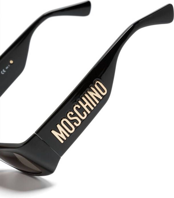 Moschino Eyewear Zonnebril met rechthoekig montuur Zwart