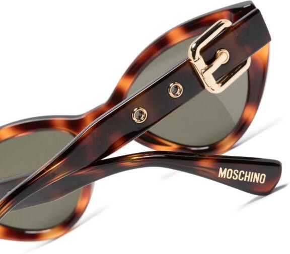 Moschino Eyewear Zonnebril met schildpadschild design Bruin