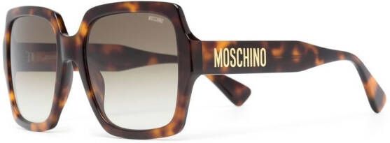Moschino Eyewear Zonnebril met vierkant montuur Bruin