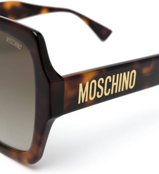 Moschino Eyewear Zonnebril met vierkant montuur Bruin