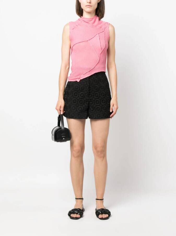 Moschino Shorts met bloemenapplicatie Zwart