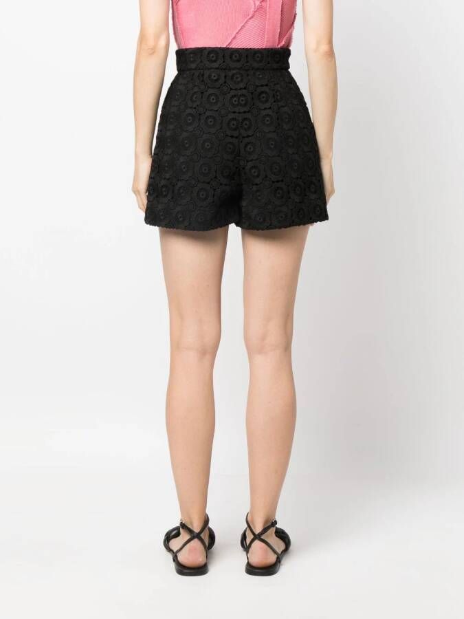 Moschino Shorts met bloemenapplicatie Zwart