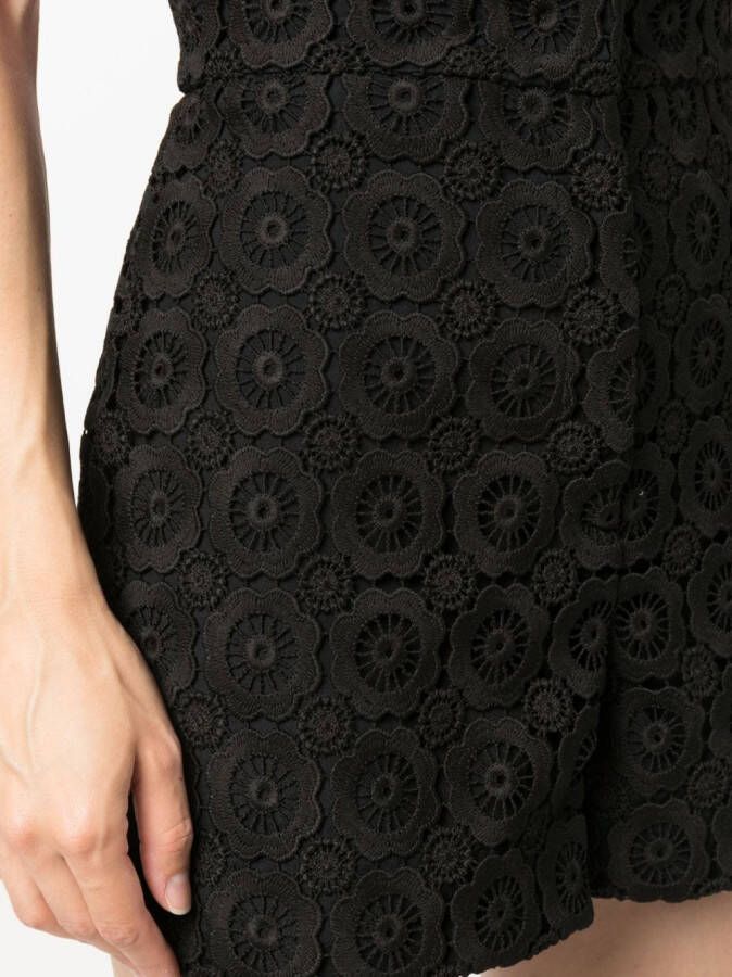 Moschino Shorts met bloemenapplicatie Zwart