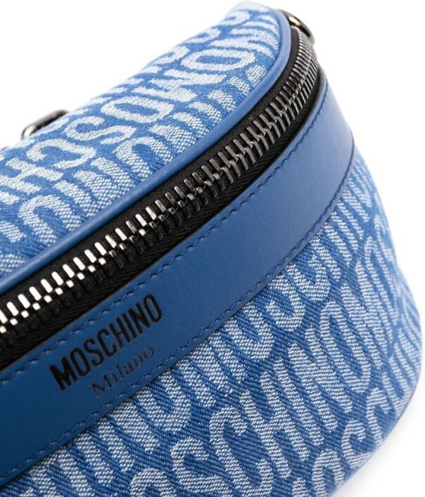 Moschino Heuptas met logo jacquard Blauw