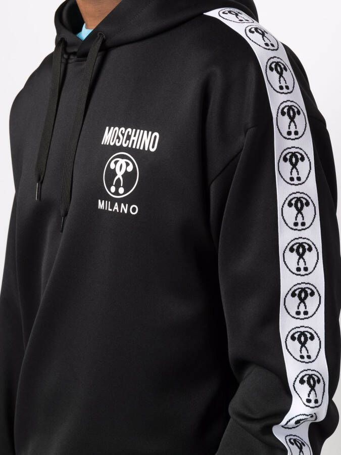 Moschino Hoodie met logoband Zwart