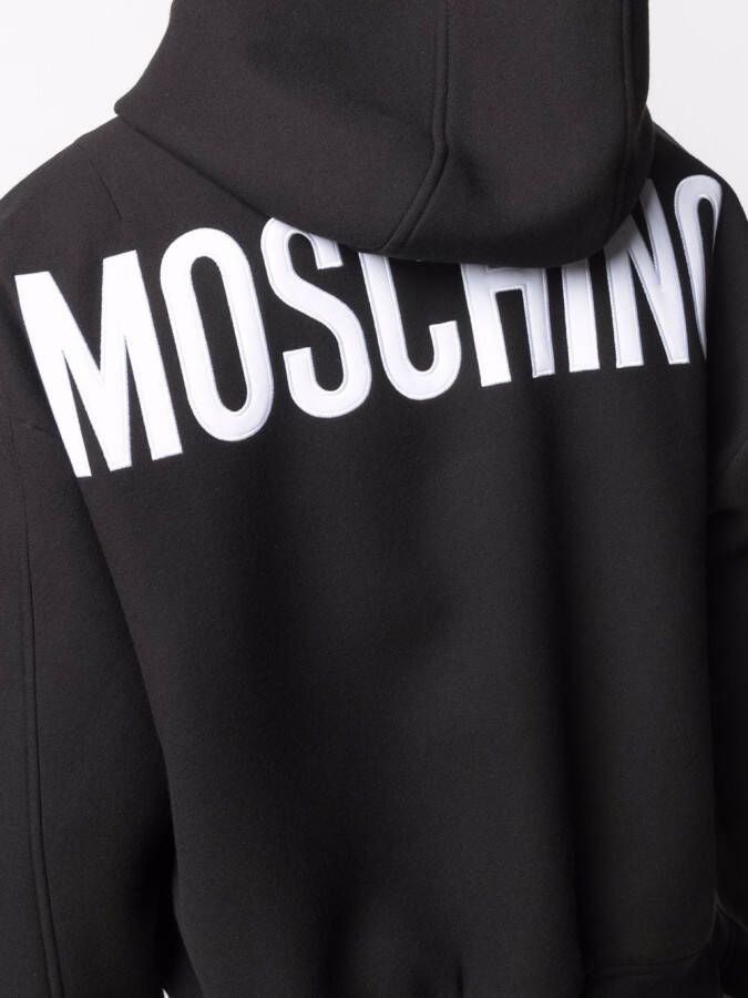 Moschino Hoodie met logopatch Zwart