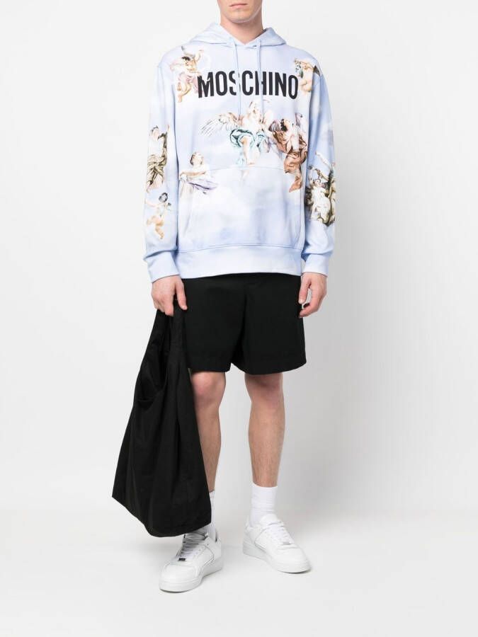 Moschino Hoodie met logoprint Blauw