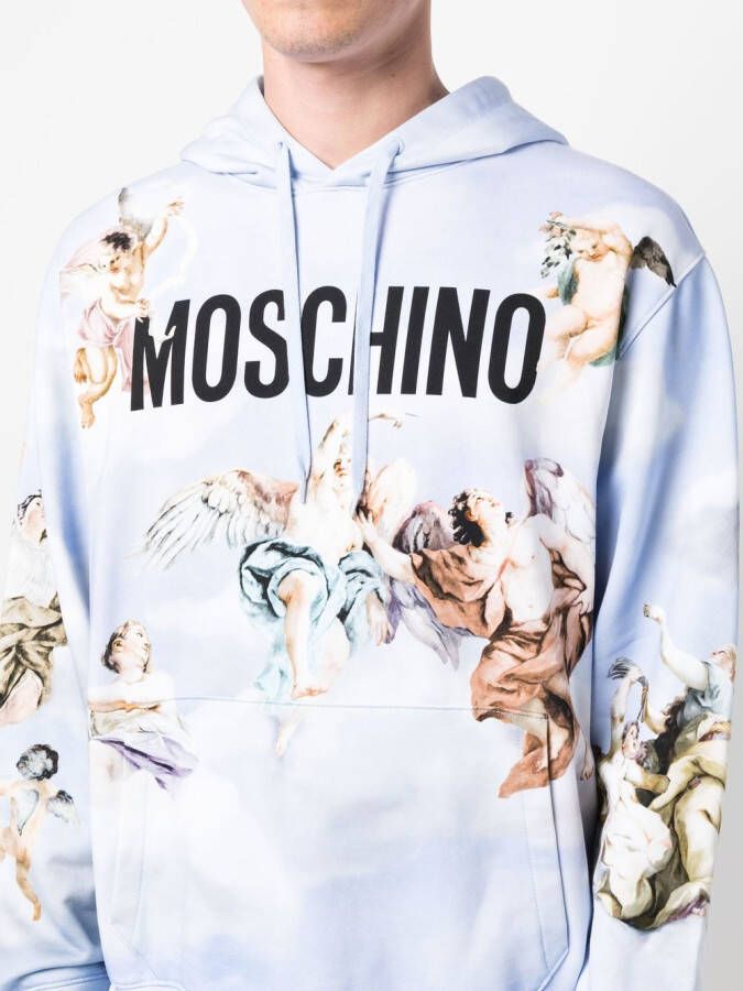 Moschino Hoodie met logoprint Blauw