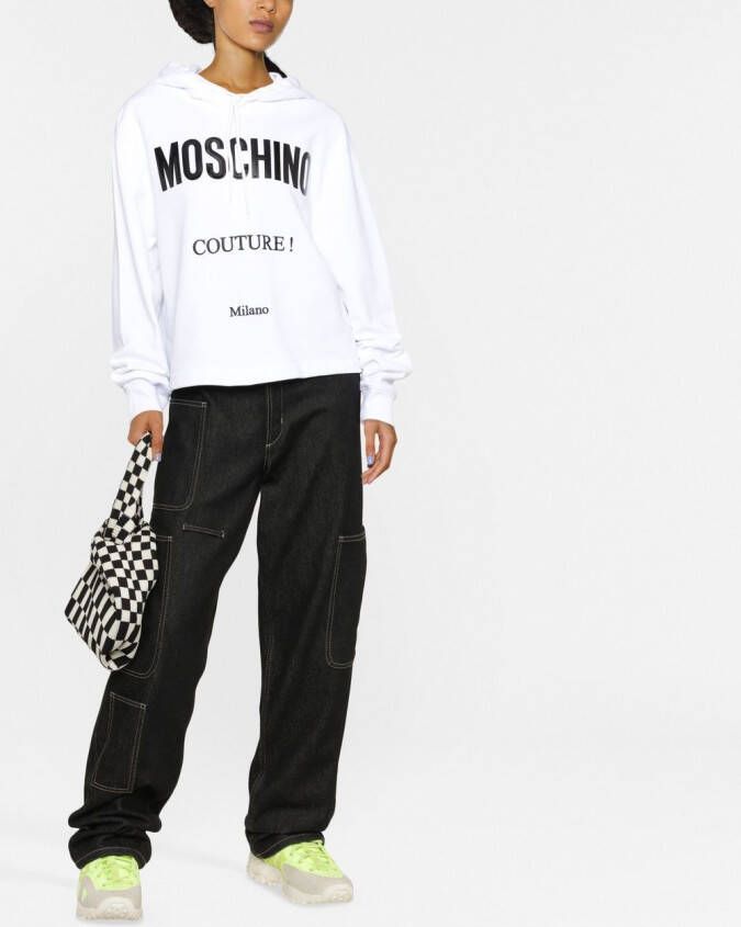 Moschino Hoodie met logoprint Wit