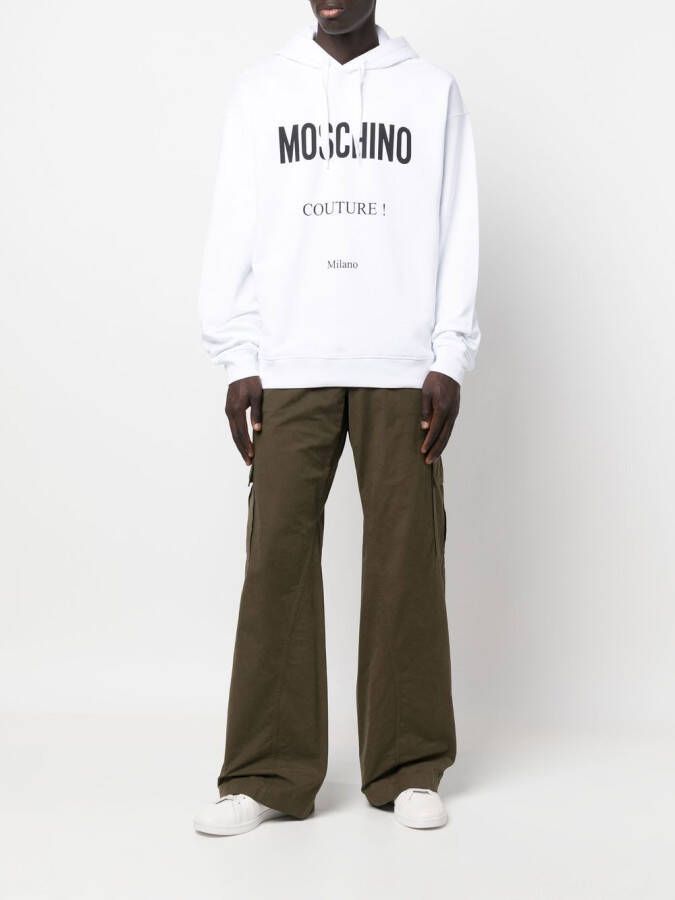 Moschino Hoodie met logoprint Wit