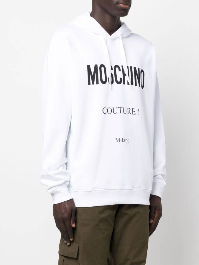 Moschino Hoodie met logoprint Wit