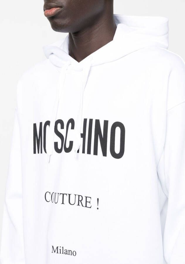 Moschino Hoodie met logoprint Wit