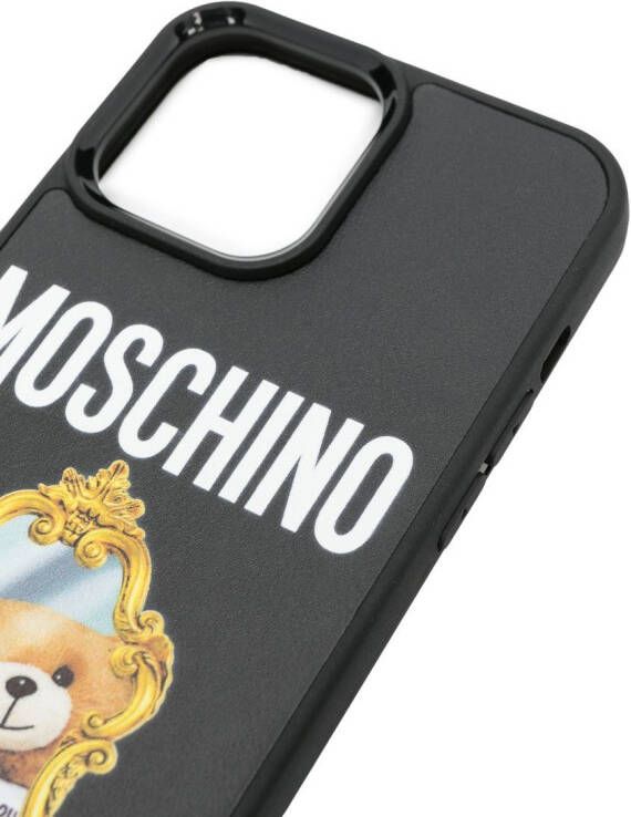 Moschino iPhone 13 Pro Max hoesje met print Zwart