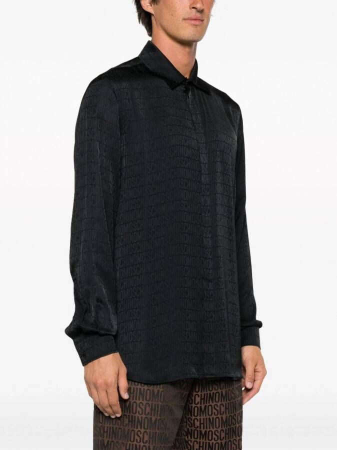 Moschino Overhemd met jacquardkraag Zwart