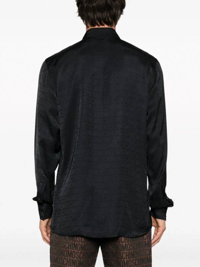 Moschino Overhemd met jacquardkraag Zwart