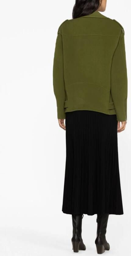 MOSCHINO JEANS Bikerjack met puntige revers Groen
