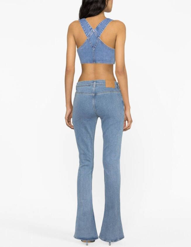 MOSCHINO JEANS Cropped bustier top Blauw