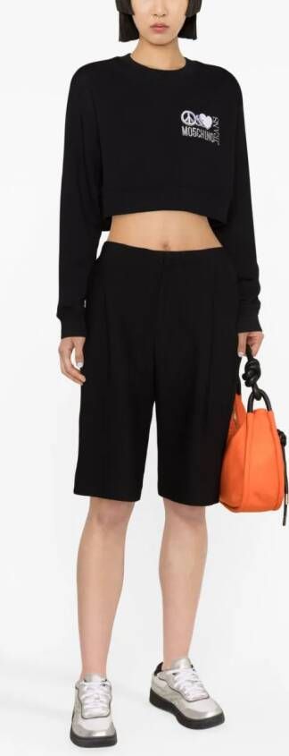 MOSCHINO JEANS Cropped T-shirt Zwart