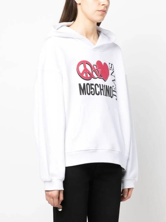 Moschino Hoodie met logoprint Wit