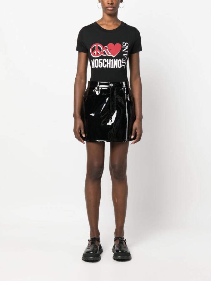 MOSCHINO JEANS T-shirt met logoprint Zwart