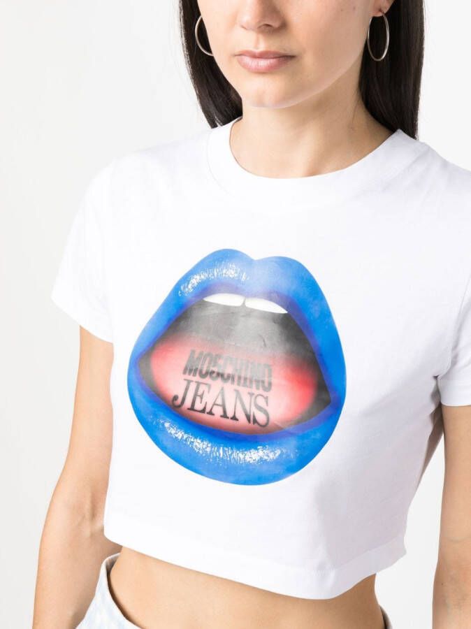 MOSCHINO JEANS T-shirt met grafische print Wit