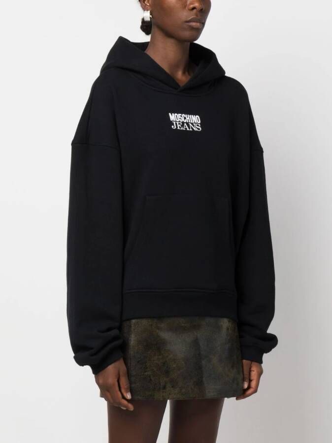 MOSCHINO JEANS Hoodie met logoprint Zwart