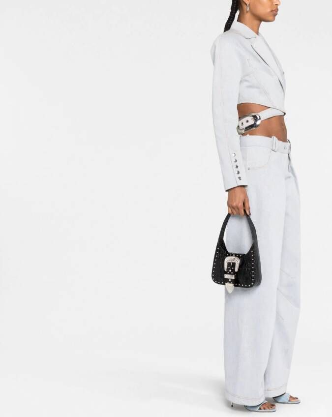 MOSCHINO JEANS Leren schoudertas Zwart