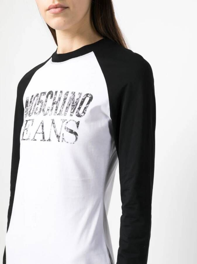 MOSCHINO JEANS T-shirtjurk met logoprint Wit