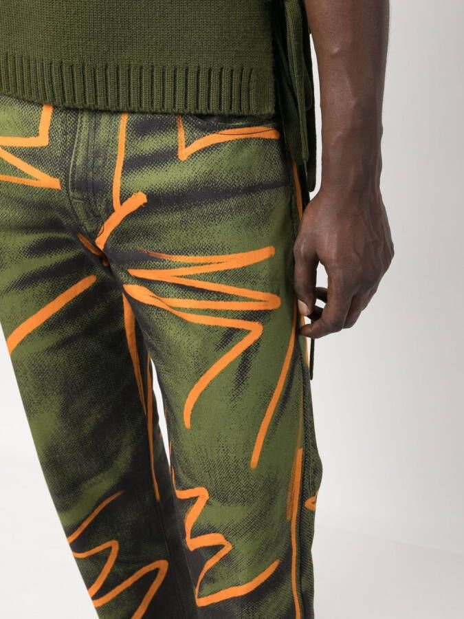 Moschino Jeans met print Groen