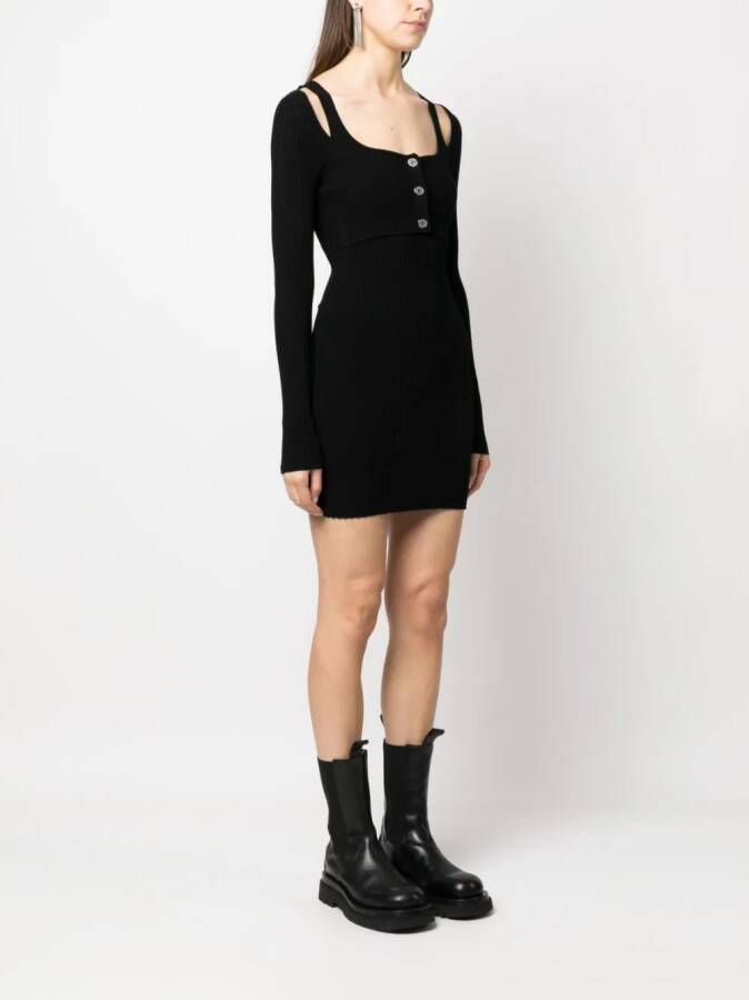 MOSCHINO JEANS Ribgebreide jurk Zwart