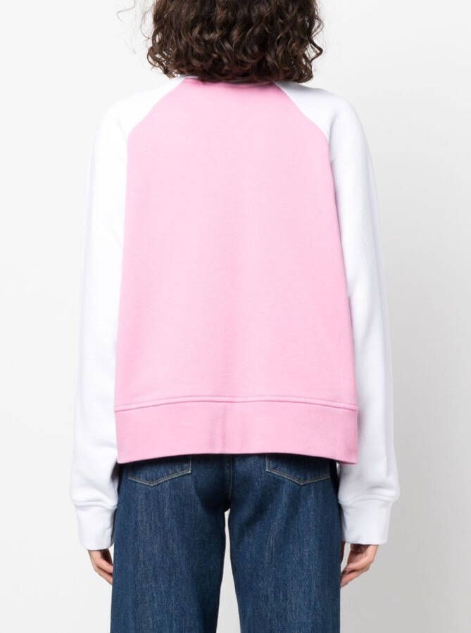 MOSCHINO JEANS Katoenen sweater met logoprint Roze