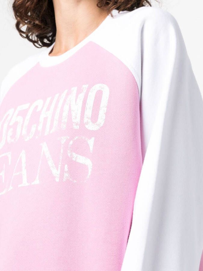 MOSCHINO JEANS Sweater met logoprint Roze