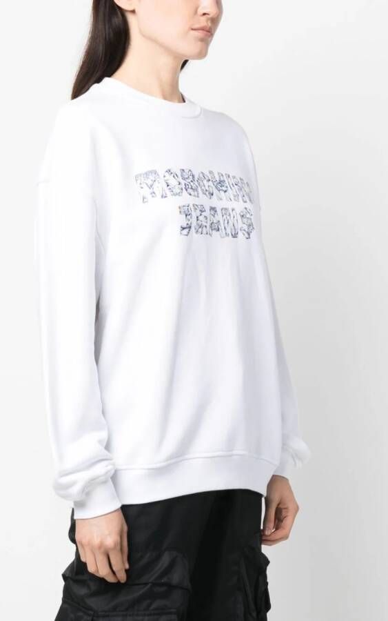 MOSCHINO JEANS Sweater met logoprint Wit