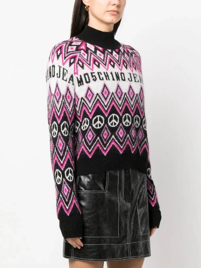 MOSCHINO JEANS Trui met logoprint Zwart