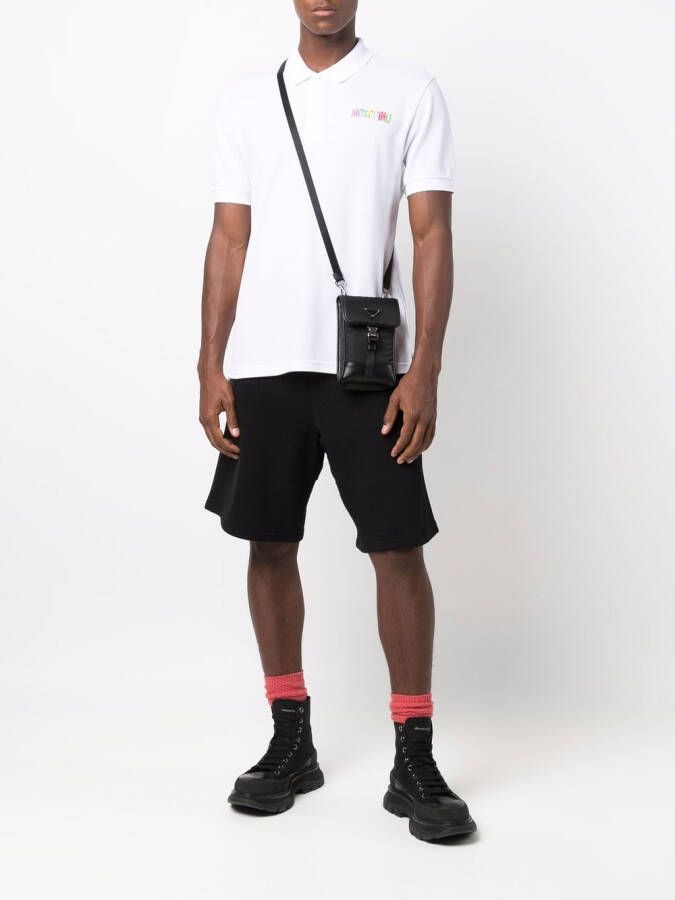 Moschino Joggingshorts met geborduurd logo Zwart