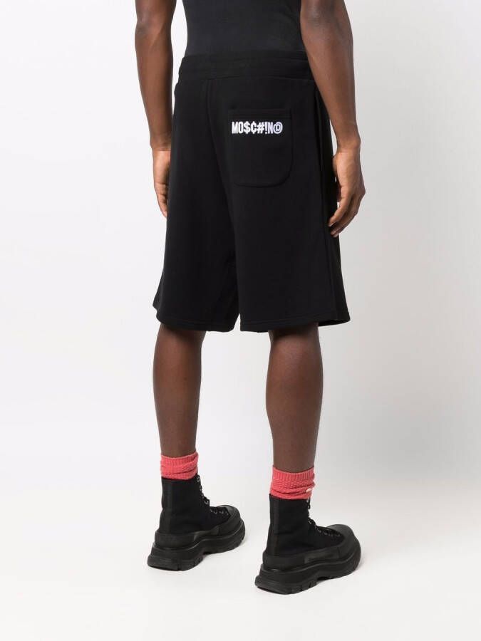 Moschino Joggingshorts met geborduurd logo Zwart