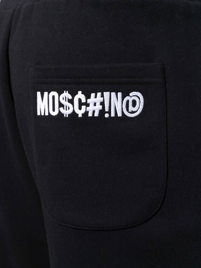 Moschino Joggingshorts met geborduurd logo Zwart
