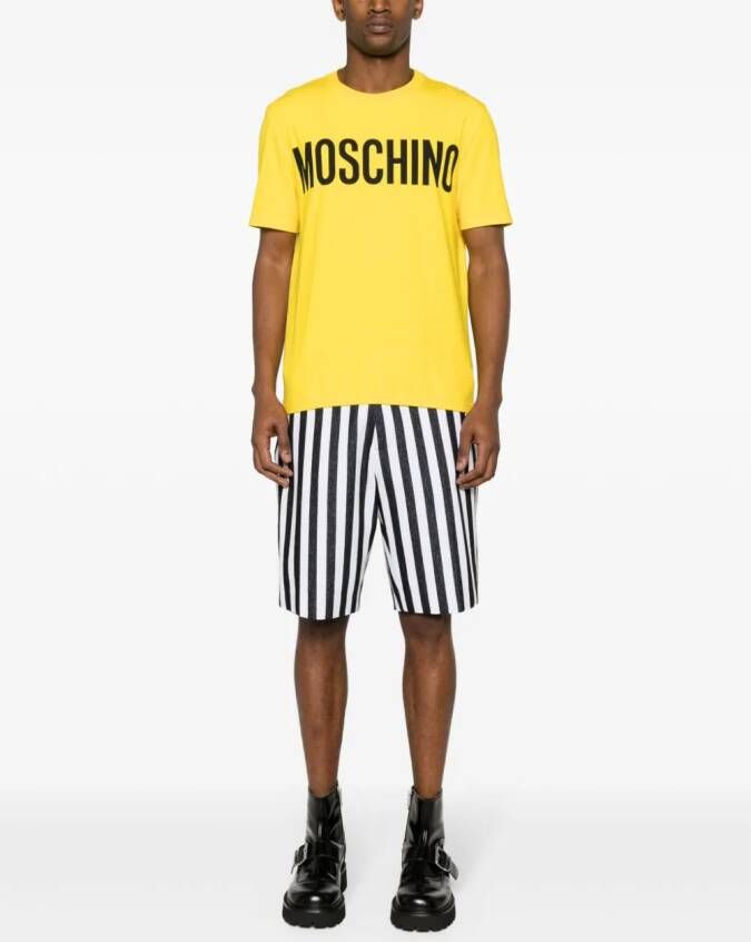 Moschino Katoenen T-shirt met logoprint Geel