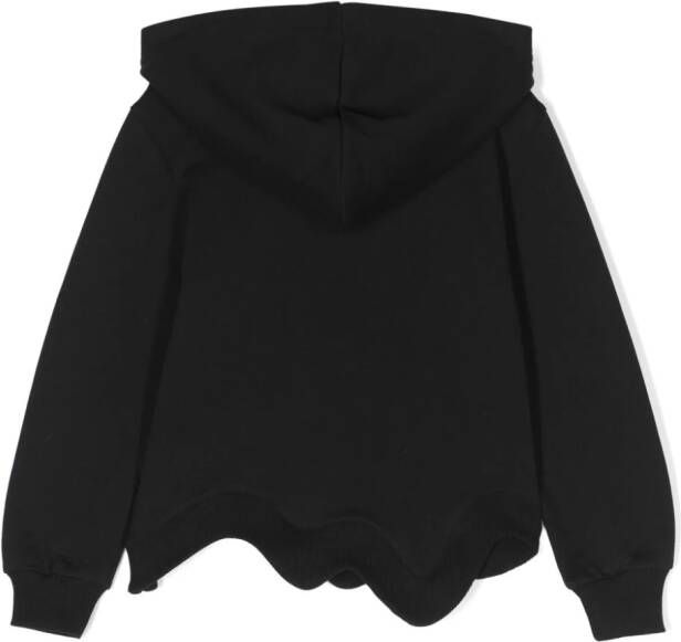 Moschino Kids Asymmetrische hoodie Zwart