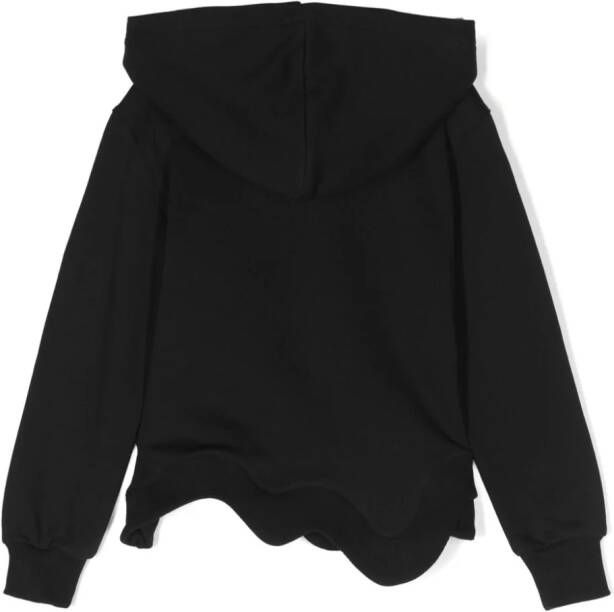 Moschino Kids Asymmetrische hoodie Zwart