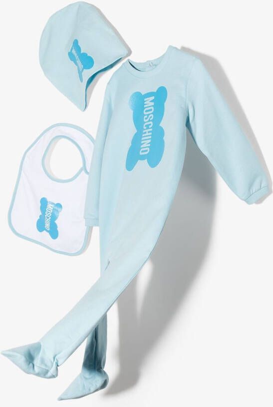Moschino Kids Babypakje set met logoprint Blauw