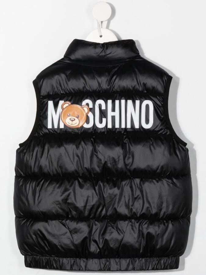 Moschino Kids Bodywarmer met logoprint Zwart