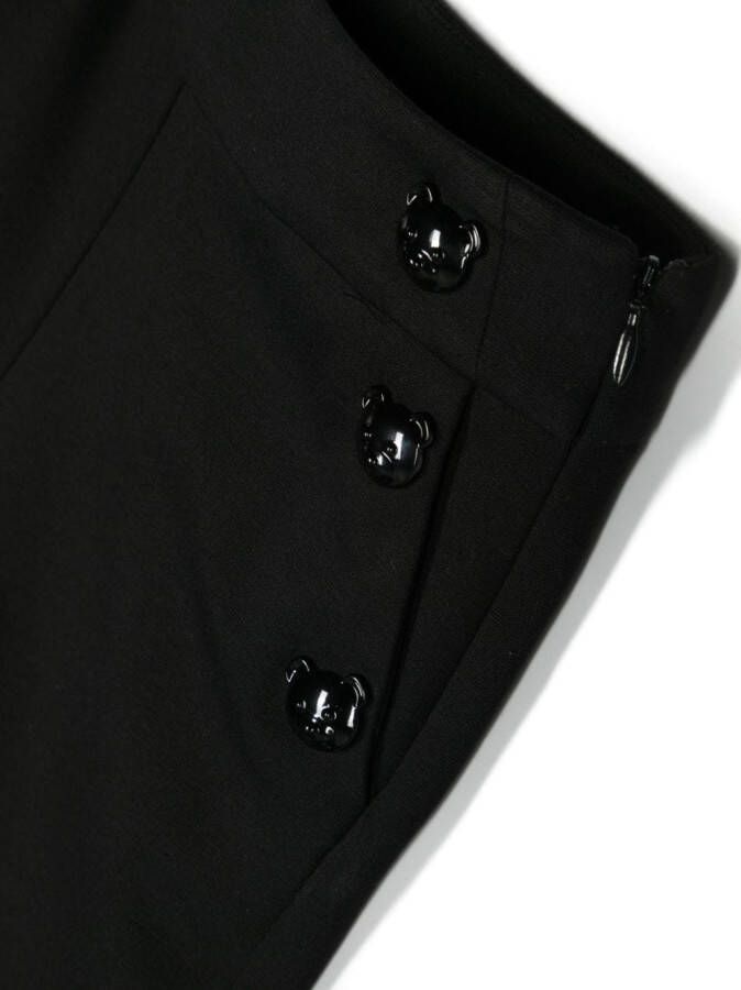Moschino Kids Broek met logoprint Zwart